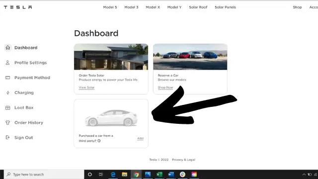 Tesla Add Purchased Car from Third Party